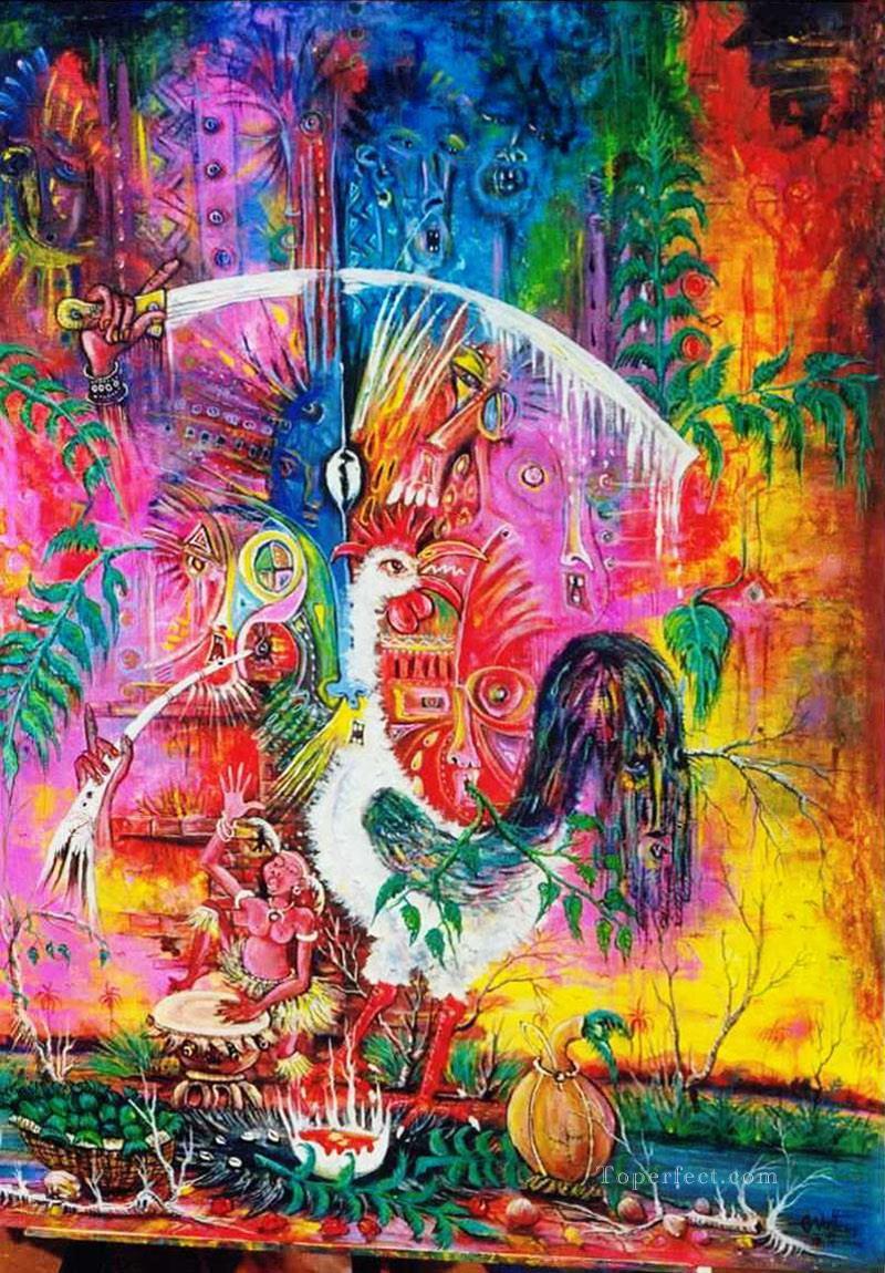 cock and life African Oil Paintings